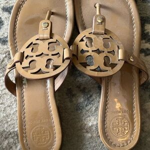 Tory Burch Miller Patent Leather Sandals in Tan Size 9